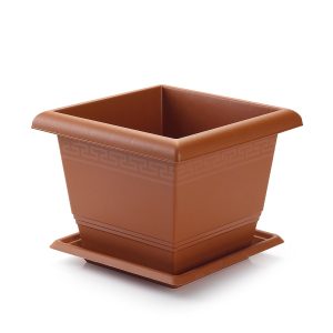 Maceta Cuadrada + Plato 25 cm