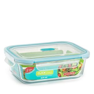 Fiambrera Click con válvula rectangular 1,040 ml Cristal