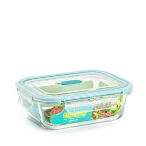 Fiambrera Click con válvula rectangular 640 ml Cristal