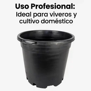 5 Macetas 16L Exterior Plastico con Drenaje –30x33x29,5 cm – Resistente a UV y Heladas – Maceta Exterior y Apilable – Cultivo Indoor/Outdoor Color Negro