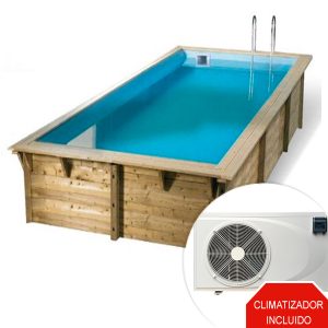 Piscina climatizada de madera 4,50 x 2,50 x 1,26m