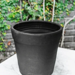 Macetero Greda Negro Banda 35x35