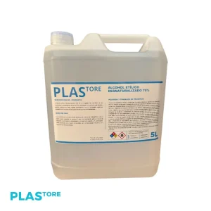Alcohol Etilico Desnaturalizado 70% Plastore 5 Lts