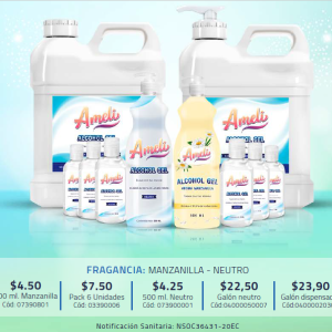 ALCOHOL GEL manzanilla y neutro