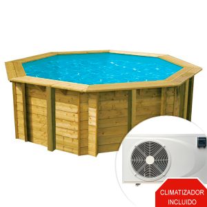 Piscina de madera climatizada All in One 3,60m