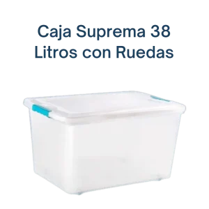 Caja Suprema 38 Lts Transparente | Caja Organizadora Con Ruedas