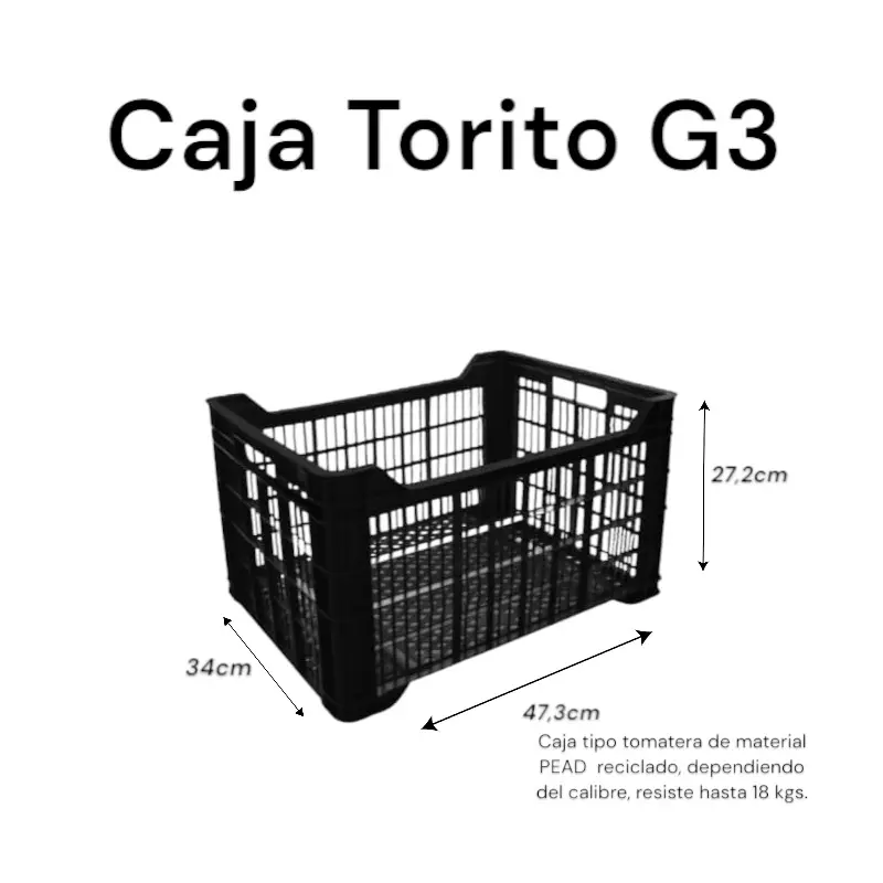 Caja Agricola Tomatera Torito G3 | Cosechera Apilable - Imagen 2