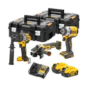 Kit DeWalt DCD996 + DCF921 + DCG405 con 2 baterías DCB184 y cargador XR