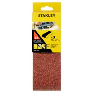 Bandas de lija x3 75x457mm grano 40 Stanley STA33091-XJ