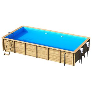 Piscina de madera Odyssea rectangular 8,53 x 4,53 x 1,46m