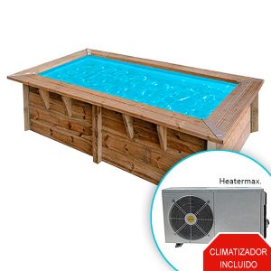 Piscina de madera climatizada Rectangular 3,50m x 2m x 0,71m