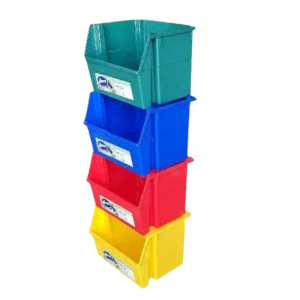 Set Contenedor Reciclaje Wenco | 4 Colores | Apilable/Anidable
