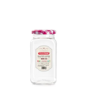 Bote Classic Cuadrado 600 ml Pet Tapa Metálica