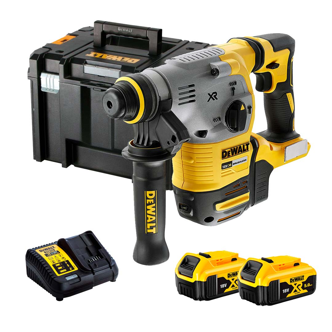 Dewalt DCH283P2 18V XR martillo percutor SDS Plus 2,8J pack 2×5 Ah baterías