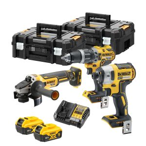 Dewalt kit herramientas 18V XR DCD796 + DCF887 + DCG405 + 2 x 5ah baterías + cargador
