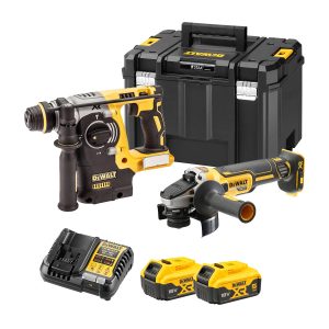 Kit herramientas Dewalt  XR 18V martillo DCH273 y amoladora DCG405 + 2 baterías 5Ah + TSTAK