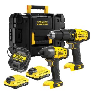 Stanley SFMCK465D2T‑QW Kit combinado 18 V FatMax V20: taladro + llave de impacto