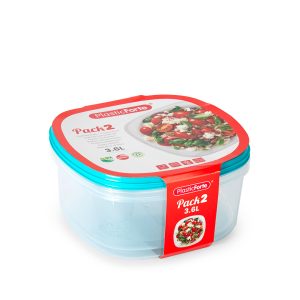 Pack 2 Fiambreras Color Cuadrado 3,6 L