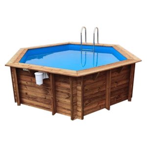 Piscina de madera Azura 4,10 X 1,20m con cubierta de verano
