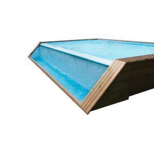Piscina de madera Quartoo con desbordamiento