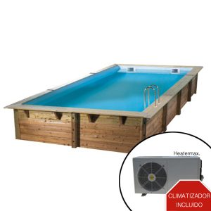 Piscina de madera climatizada 6,50m x 3,50m x 1,40m