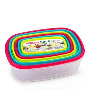 Set 6 Fiamb. Rect. Urban 250/400/700/1000/1500/2000 ml